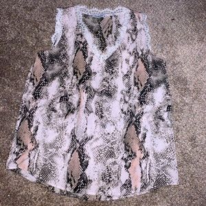 Snakeskin Lacey Tank Top